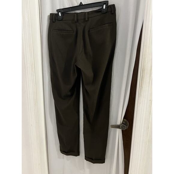 Zara Brown Tapered Cuffed Leg Trousers Sz 29 Business wear Corpcore Officewear - Picture 3 of 6